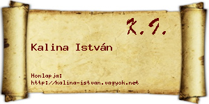 Kalina István névjegykártya
